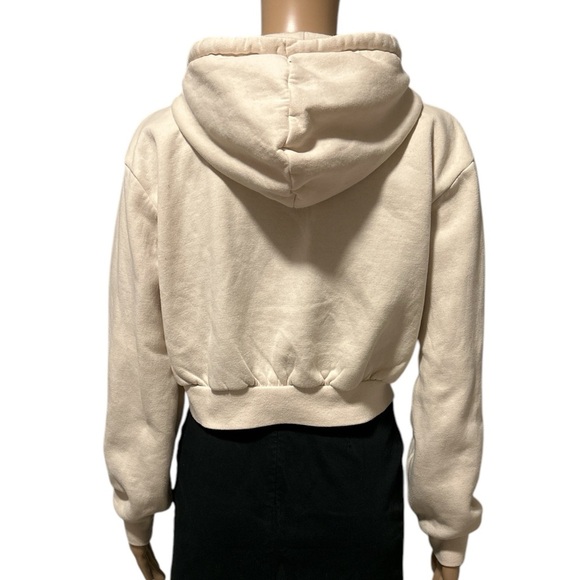 DIVIDED Cream-coloured cropped zip-up hoodie, size M - Picture 3 of 4